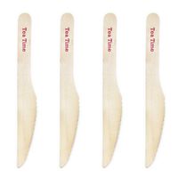 Dress My Cupcake DIY Natural Wood Candy Buffet Knives 100-Pack Kit, Tea Time, 6.5-Inch, Red