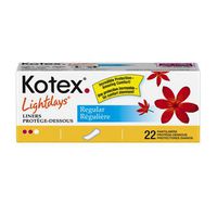 Kimberly Clark Kotex Lightdays Panty Liners - Model 85848 - Pkg of 22