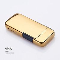 Aibote Dual Arc Plasma Metal Cigarette Lighter,with Power Indicator,Touch Sensor Switch,Electric Flameless Windproof USB Rechargeable Lighters (Golden)