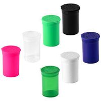 50 Pack Beamer Brand Solid Opaque Midnight Black Squeeze Pop Top Jars 6 Dram Size Vial Plastic Storage Doob Bottle Container Tube BPA Free Used for Tobacco Herbs Spices Oils Medicine Rx Arts & Crafts