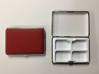 Budd Leather 4-Section Pill Box, Large, Red