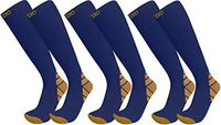 Plus Size Wide Calf 3-Pairs Halcyon Knee High Graduated 20-30mmHG Compression Socks for Men & Women (6XL/7XL, Blue)