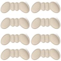 Heel Grips Liner (4 Pairs) Self-Adhesive Heel Cushion Inserts Prevent Heel Slipping, Rubbing, Blisters, Foot Pain, Improve Loose Shoe Fitness (Beige)