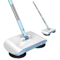 Overstep Stainless Steel Sweeping Machine Push Type Hand Push Magic Broom Dustpan Handle Household Cleaning Package Hand Push Sweeper Mop Blue