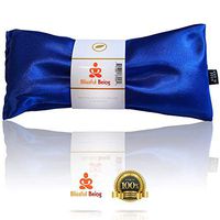 Blissful Being Lavender Eye Pillow - Hot or Cold Weighted Satin Eye Mask perfect for Sleeping, Yoga, Meditation - Gifts for Women, Birthday, Teachers - Natural Herbal Relaxation (Sapphire)