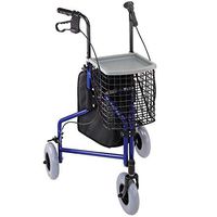 Duro-Med Folding Rollator Walker with Swiveling Front Wheels, 3 Wheel, Aluminum Light-Weight, Detachable Storage Tray, Royal Blue