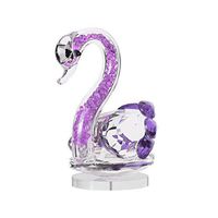 Meidexian888 Crystal Swan Wedding Decor Paperweight Figurine Home Festive Party House Desk Deocration Gift (Purple)