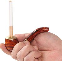 Zwq&zj Mini Cigarette Tobacco Pipe, Solid Wood Bend Detachable Smoking Men's Tobacco