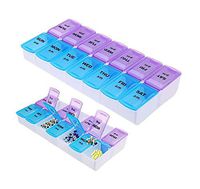 YuYiF Pill Box Organiser 7 Day with 14 Compartments, Portable Weekly Pill Organiser AM PM Pocket Tablet Medicine Storage Dispenser for Travel and Outdoor