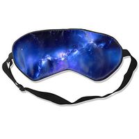 O-X_X-O Blue Galaxy Silk Sleep Mask & Blindfold Soft Eye Mask with Adjustable Head Strap Deep Rest Eye Masks for Sleeping Night Eyeshade Eye Cover for Travel Shift Work & Meditation