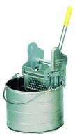 Royce Rolls Stainless Steel Model #04R 4-Gallon Round Mop Bucket & 12-16 oz. Mop Wringer Combo