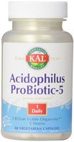 KAL Acidophilus Tablets, Probiotic-5 Capsules, 3 Bil, 60 Count