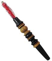BonBalloon 1 Egyptian Hookah Shisha Hose Mouth Piece Nargila Acrylic Plastic Wood Tip 422 (Red)
