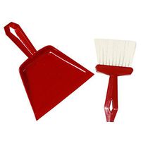 S.M. Arnold, Inc Dust Pan & Whisk Broom Set, 6 Sets, 8.25" Long, Red/White