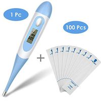 FAMKIT Medical Oral Thermometer Digital Armpit Thermometer Fast Read Fever Thermometer for Adult Baby (1pc Thermometer + 100pcs Probe Cover)