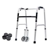 LBSX Elderly Walker Lightweight Heavy Duty Bariatric Folding Walker with 2 5" Wheels with Durable Plastic Handles
