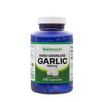 Ecogreenic Odorless Aged Fermented Garlic Supplement - 900 mg Cholesterol and Blood Pressure Supplement