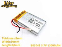 BIHUADE 3.7V 1300mAh 803048 Lithium Ion Polymer Rechargeable Battery Lithium Polymer Li-Po Battery for MP4 GPS MP3 Bluetooth Stereo DIY Gift (803048)