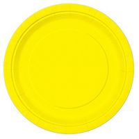 Unique Industries, Paper Plate, 16 Pieces - Neon Yellow