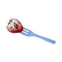 Cake Fork, Pastry Fork, Knife Edge Fork - Periwinkle Disposable Fork, 3 Prong, 1 Prong with a Knife Edge - Perfect for Serving Cakes - 4" - Plastic - 500ct Box - Restaurantware