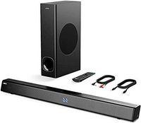 Sound Bar with Subwoofer, ABOX Soundbar for TV 34 Inch 120W 2.1 Channel Speaker, Wireless & Wired Bluetooth 4.2 Sound Bars, Home Theater Surround Sound, Touch and Remote Control, Wall Mountable