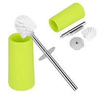 Fdit Toilet Brush Stainless Steel Toilet Brush Holder Strong Compact Toilet Brush Set with Heavy Base for Bathroom Toilet(Green)