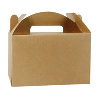 LaRibbons 12 Pack Treat Gift Boxes - 8.5 x 4.75 x 5.5 inches Brown Paper Box Recycled Kraft Gift Box Birthday Party Shower Favor Box