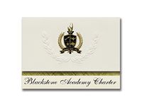 Signature Announcements Blackstone Academy Charter (Pawtucket, RI) Graduation Announcements, Presidential style, Basic package of 25 with Gold & Black Metallic Foil seal