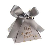 Triangular Pyramid Candy Box Wedding Favors and Gifts Boxes Candy Bags for Guests Wedding Decoration Baby Shower Party Supplies,Silver,20 Pcs