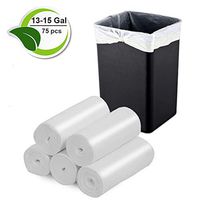 13-15 Gallon Trash Bags Biodegradable Trash Bags Compostable Garbage Bags Recycling Unscented Tall Kitchen Trash Bags for Kitchen, Yard, Lawn,Office(75 Counts, White)