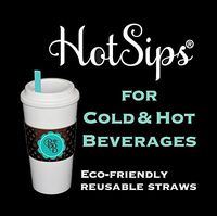HotSips Reusable Straws 2 Small + 2 Med with Travel Case, Navy w/Coral Stripe Reusable ECO Friendly Straws For Both Cold & Hot Beverages - 8oz - 16oz - Non Toxic BPA Free FDA Grade material Recyclable