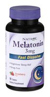 Natrol Dietary Supplement Melatonin Strawberry 3mg 90 TAB (Pack of 9)