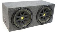 ASC Package Dual 12" Kicker Sub Box Sealed Rearfire Subwoofer Enclosure C12 Comp 600 Watts Peak