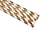 White Striped Rose Gold FOIL Eco-Friendly 7.75" Paper Straws Choose Package Amount (12)