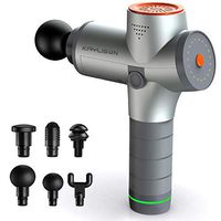Kaylison Massage Gun Deep Tissue Percussion Muscle Massager for Sore Muscle and Stiffness, Quiet Brushless Motor Handheld Electric Fascia Gun with 3 Speed & 6 Massage Heads