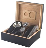 Orleans Group Deluxe Black Humidor Giftset