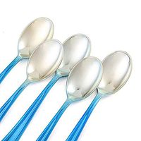 BalsaCircle 48 pcs 7-Inch long Blue Silver Ombre Plastic Spoons - Disposable Wedding Party Catering Tableware Discounted Supplies