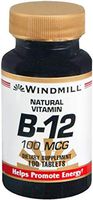 Windmill Vitamin B-12 100 mcg Tablets 100 Tablets (Pack of 10)