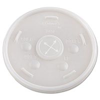 DCC24SL05 - Dart 24SL05 Plastic Straw Slotted Translucent Lids for Hot/Cold Foam Cups