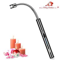 Candle Lighter,Eitou USB Electronic Arc Lighter with LED Rechargeable Electric Lighter Long Flexible Neck for Camping Cooking BBQs Fireworks（Black)