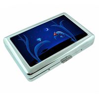 Alien Chameleon Night Em1 Hip Silver Cigarette Case Id Holder Metal Wallet 4" X 2.75" RFID Protection