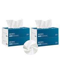 Pure Cotton Tissue Facial Cotton Tissue Baby Cotton Tissue Durable Multipurpose Cotton Wipes Disposable Face Towel Dry or Wet Wipes-4Pack(400 Count)