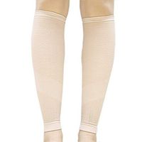 EXIO Calf Compression Sleeve, 1 Pair – Seamless Tech Leg Supports 20-35mmHg for Shin Splint, Relieve Calf Pain, Swelling, Varicose Veins for Men Women (Beige, S-M(10~13 inches))