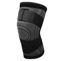MoKo Knee Compression Sleeve, Adjustable Knee Brace Stabilizers Support with Straps for Arthritis Meniscus Tear, Joint Pain Relief, Injury Recovery, for Weightlifting, Running - 2XL Size, Black + Gray