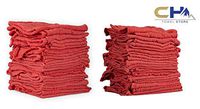1000 New Red Shop Towel, (Size 12 x 14 Inches) Premium Quality, 100% Cotton - Reusable Cleaning Cloths, Industrial and Commercial Grade Shop Rag for Mechanic Work, Automotive, Bulk Bale Pack