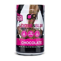 Loose & Slim Meal Replacement Shake Chocolate, Weight Loss, Low Carb, 21g Protein, 3g Dietary Fiber, 1g Sugar, 110 Calories. Vitamin Rich, Delicious Flavor + 1 Shaker Bottle Free