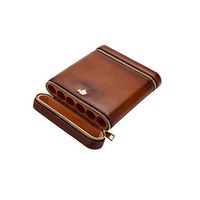 CHAOQIANG Cigarette Case, Leather Cigar Box, Cedar Wood Lining Humidor, Portable Holster, Brown.