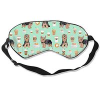 Yorkie Coffee Yorkshire Terrier Coffee Design Cute Breathable Pure Silk Sleep Eye Mask Best Sleeping Eye Cover for Travel, Nap, Blindfold with Adjustable Strap for Men, Women or Kids
