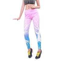 Meikosks Womens Gradient Yoga Tights Print Trousers Sports High Waist Pants Running Fitness Leggings