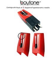 Boytone Stylus - Cartridge with 3 Replacement Ceramic Needle for Most Turntable Record Players.